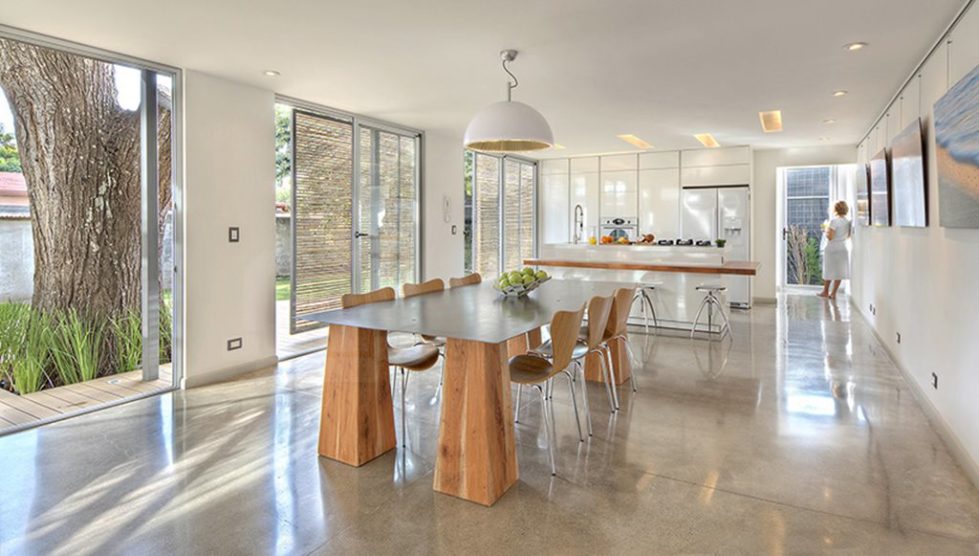 Beige kitchen - lighting fixtures