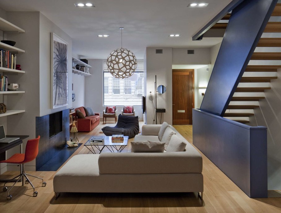 Stylish Townhouse Interior in New York - living room