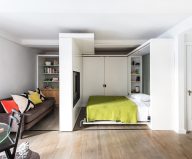 The sliding wall is a good way to expend the space of a small apartment