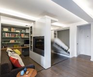 The sliding wall is a good way to expend the space of a small apartment