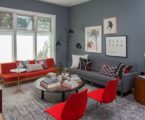 Livingroomandbedroomdesigninretrostyleofatwo roomapartment