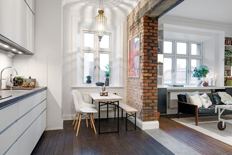 The Delightful Design of the Studio Flat Scandinavian Style - Dining table