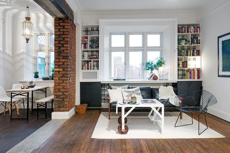 The Delightful Design of the Studio Flat Scandinavian Style - Living room and Kitchen