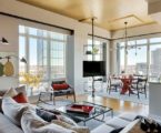 Modern apartment with three bedrooms decorated in eclectic style
