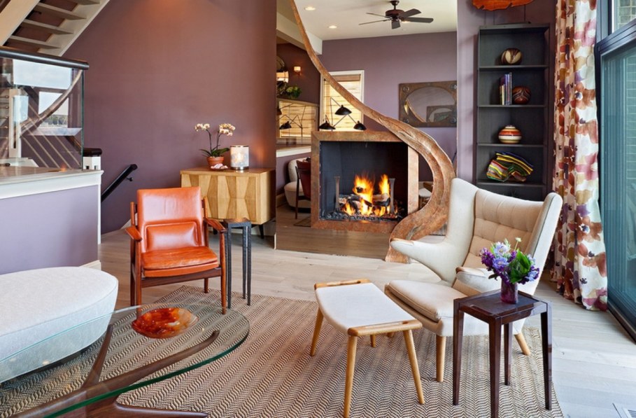 How to decorate the zone around the fireplace - Mirror surfaces always look very beneficial in the interior