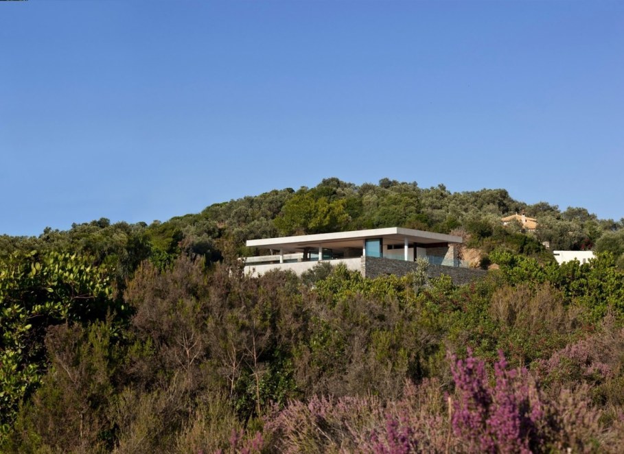 The shining Plane House residence on the Greek island
