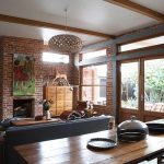 Design of a country house in a mixed style with elements of retro and industrial styles