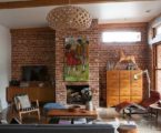 Design of a country house in a mixed style with elements of retro and industrial styles