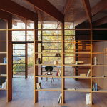 The house is on top of a ridge in Japan