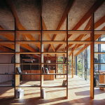 The house is on top of a ridge in Japan
