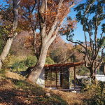 The house is on top of a ridge in Japan