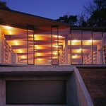 The house is on top of a ridge in Japan