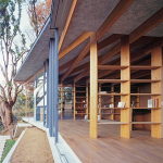 The house is on top of a ridge in Japan
