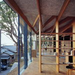 The house is on top of a ridge in Japan