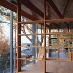The house is on top of a ridge in Japan