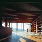 The house is on top of a ridge in Japan