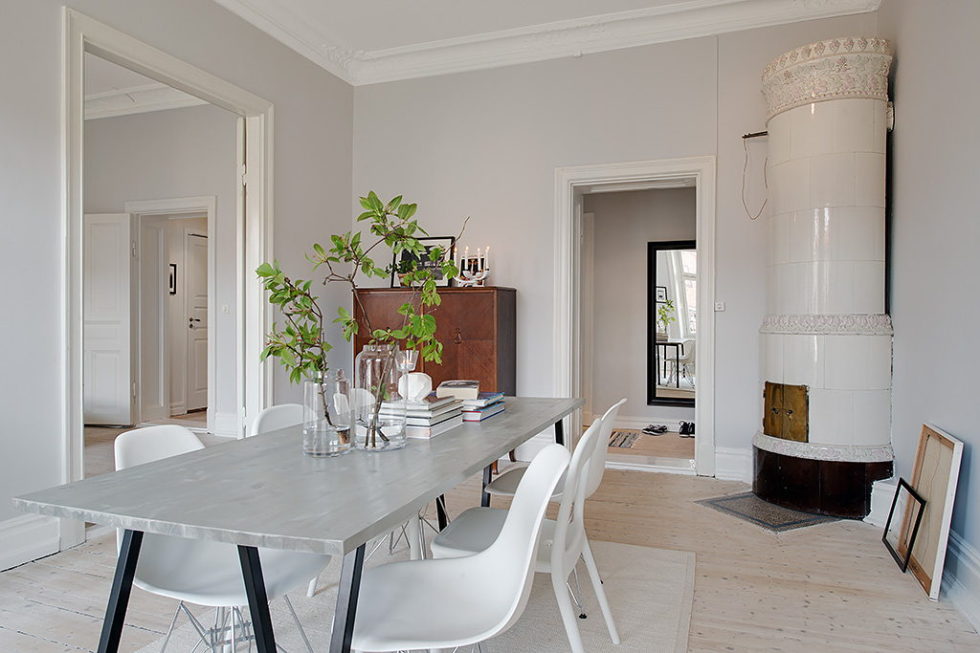 The modern design of the old apartment in Sweden 2