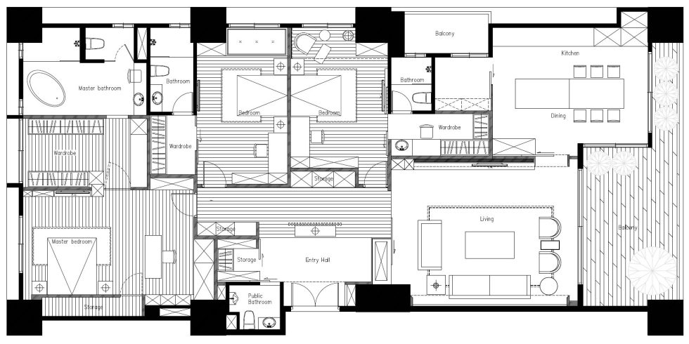 Interior Of The Apartment In Taiwan From Manson Hsiao, Hui-yu Interior Design Studio - Plan
