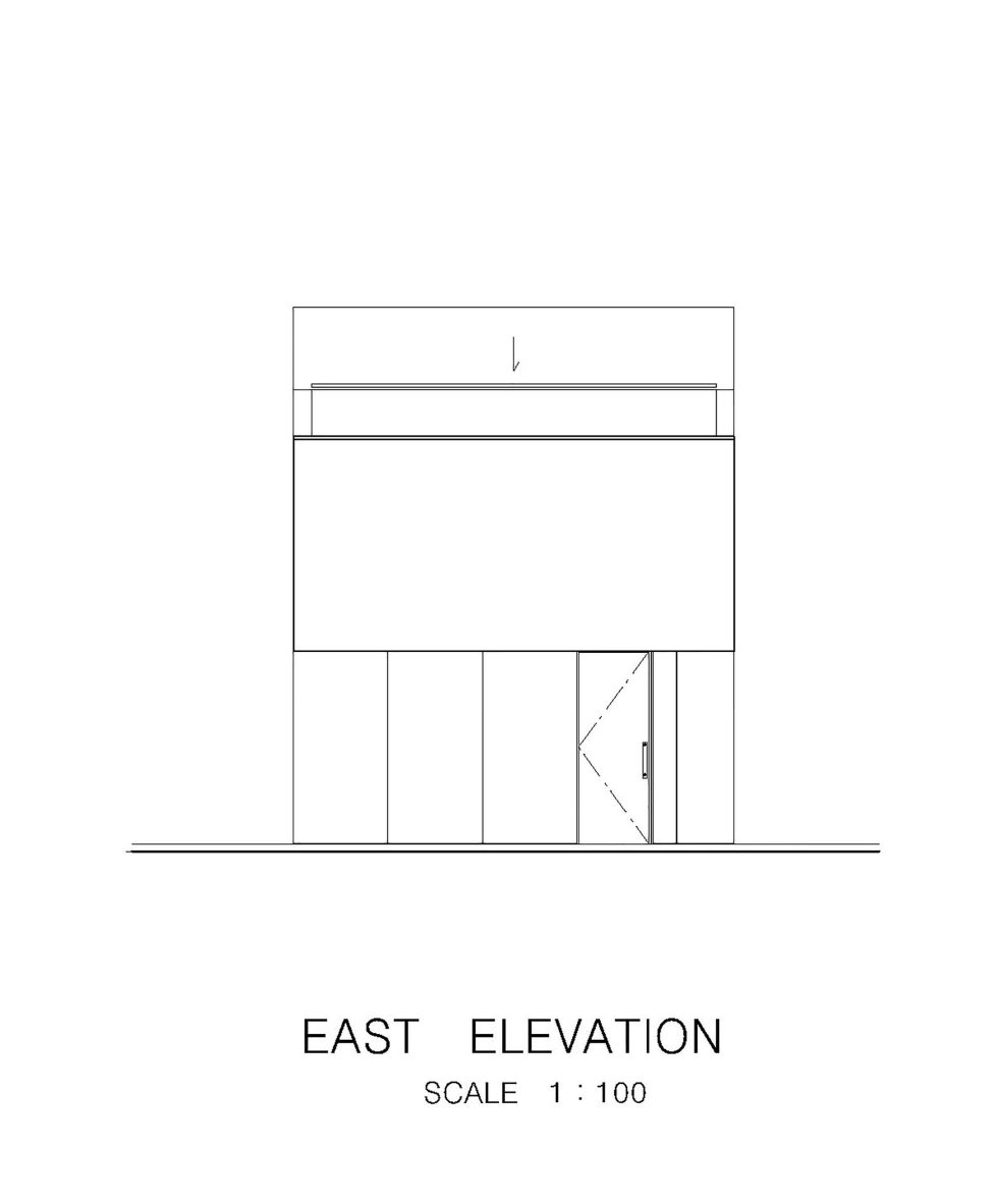 The Wave house by the APOLLO Architects & Associates studio - East Elevation Plan