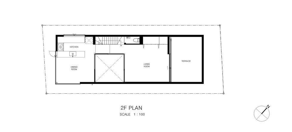 The Wave house by the APOLLO Architects & Associates studio - Second Floor Plan