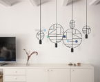 Minimalist pendant lamps Lines Dots from Goula Figuera studio