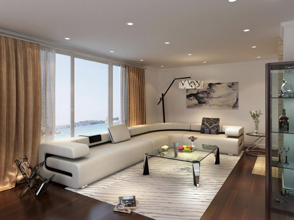 Beige Living Room Interior