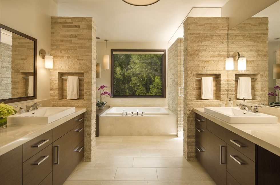 Beige and Brown color bathroom