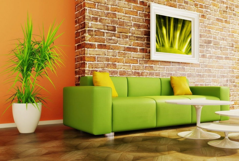 Combination of orange-green in the interior