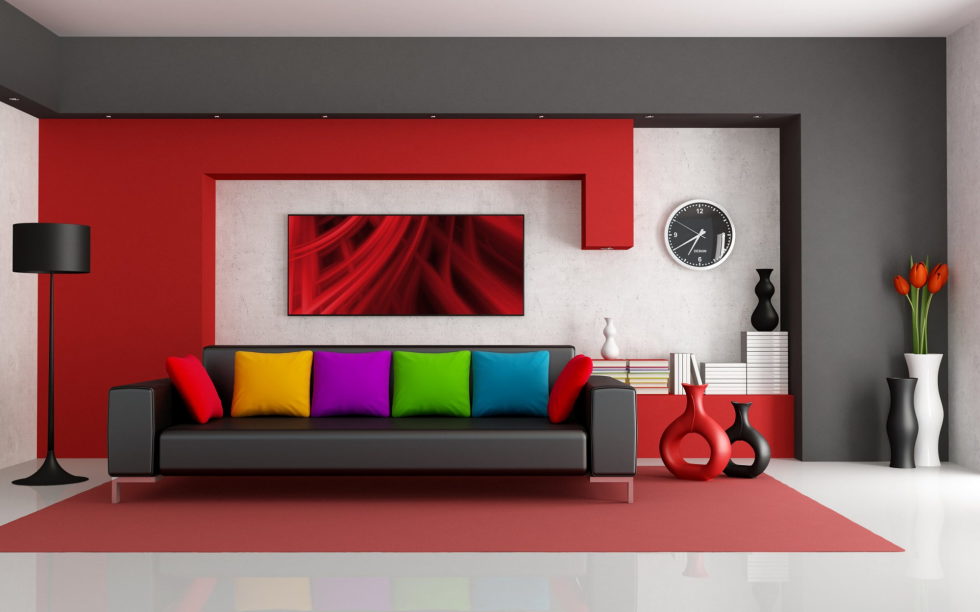 The beige and bright colors Living Room Interior