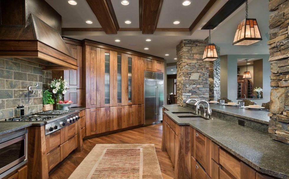 arranging country style kitchen
